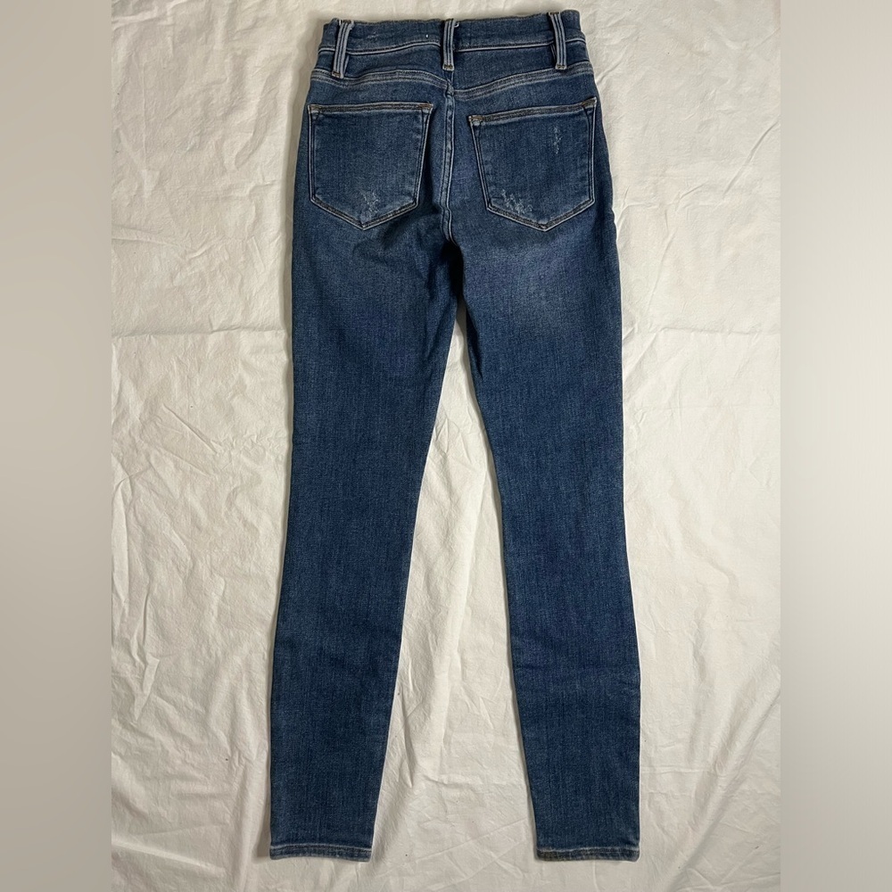 Frame Le High Skinny Distressed Blue Jeans 25 - Picture 3 of 12